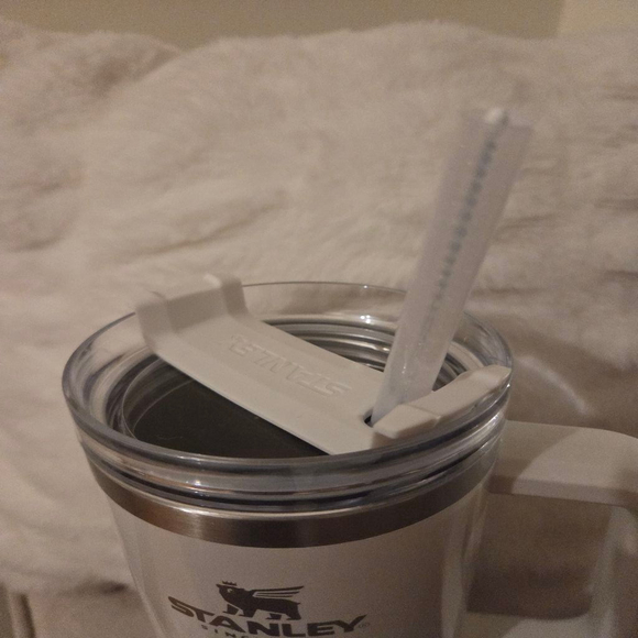 Stanley 40oz White Stainless Steel Insulated Thermos with Brand New Straw/Brush - Picture 4 of 9